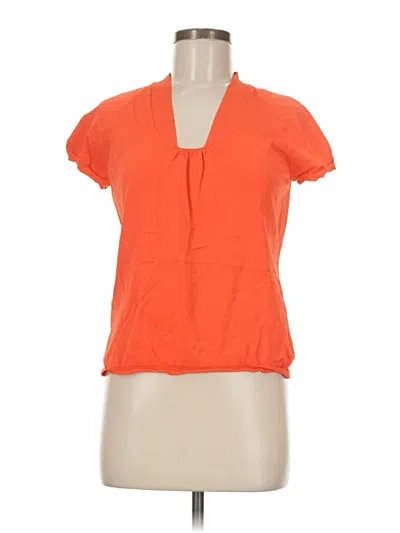Pre-owned Talbots Short Sleeve Top Orange Keyhole Neckline Tops