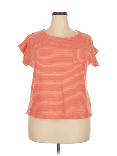 Pre-owned Talbots Short Sleeve Top Orange Scoop Neck Tops