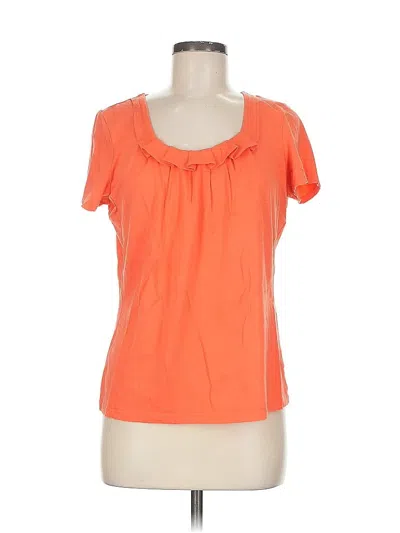 Pre-owned Talbots Short Sleeve Top Orange Scoop Neck Tops