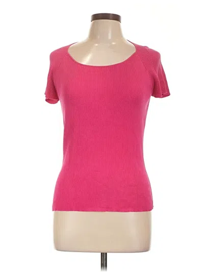 Pre-owned Talbots Short Sleeve Top Pink Scoop Neck Tops