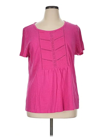 Pre-owned Talbots Short Sleeve Top Pink Sweetheart Neckline Tops