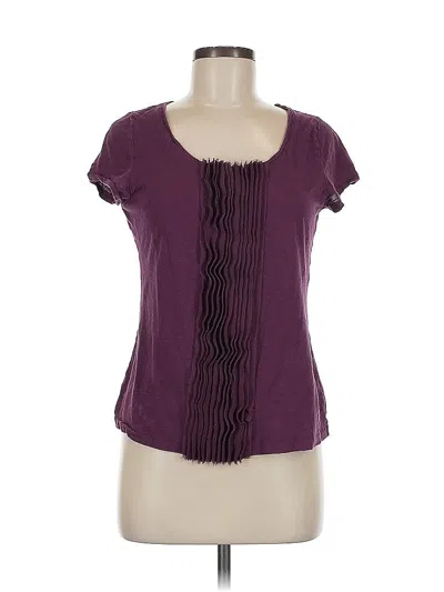 Pre-owned Talbots Short Sleeve Top Purple Sweetheart Neckline Tops