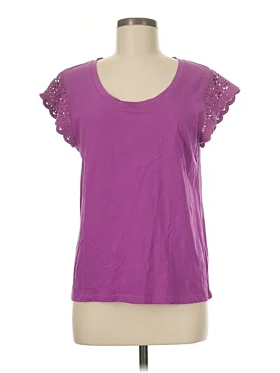 Pre-owned Talbots Short Sleeve Top Purple Sweetheart Neckline Tops