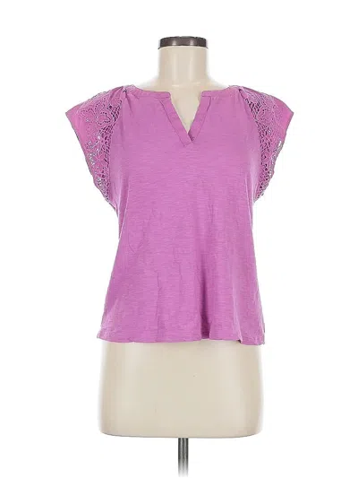 Pre-owned Talbots Short Sleeve Top Purple V Neck Tops