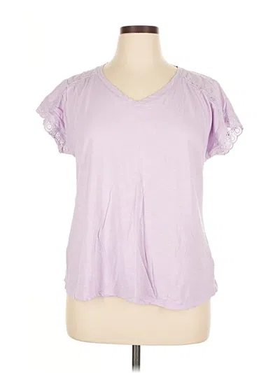 Pre-owned Talbots Short Sleeve Top Purple V Neck Tops