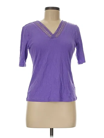 Pre-owned Talbots Short Sleeve Top Purple V Neck Tops