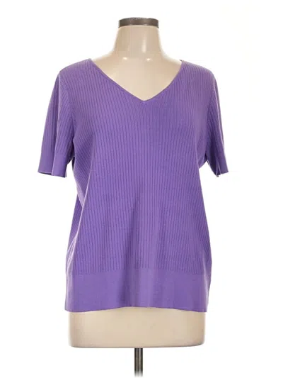 Pre-owned Talbots Short Sleeve Top Purple V Neck Tops