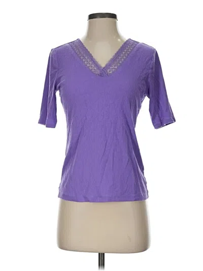 Pre-owned Talbots Short Sleeve Top Purple V-neck Tops