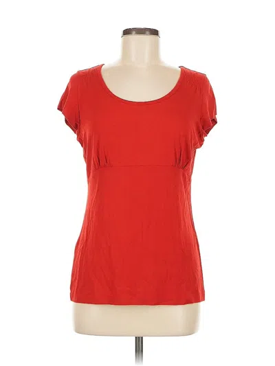 Pre-owned Talbots Short Sleeve Top Red Scoop Neck Tops