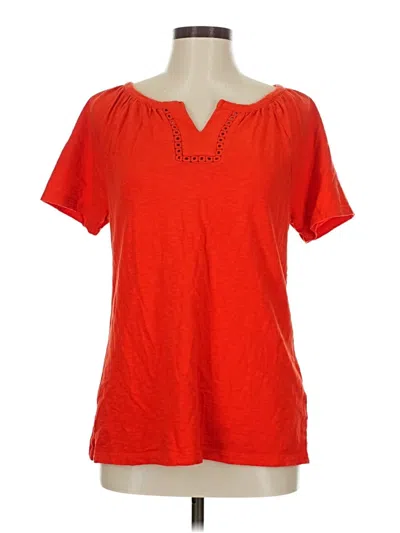 Pre-owned Talbots Short Sleeve Top Red Scoop Neck Tops