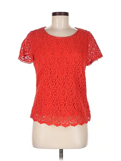 Pre-owned Talbots Short Sleeve Top Red Sweetheart Neckline Tops