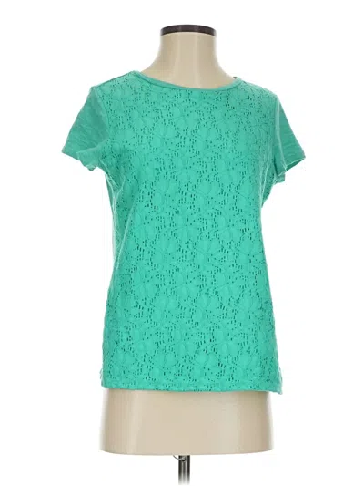 Pre-owned Talbots Short Sleeve Top Teal Crew Neck Tops In Blue