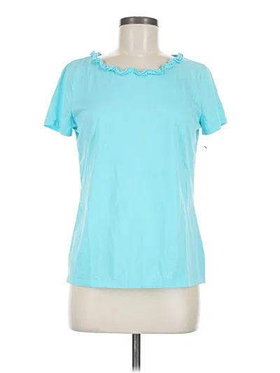 Pre-owned Talbots Short Sleeve Top Teal Keyhole Neckline Tops