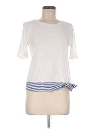 Pre-owned Talbots Short Sleeve Top White Boatneck Tops