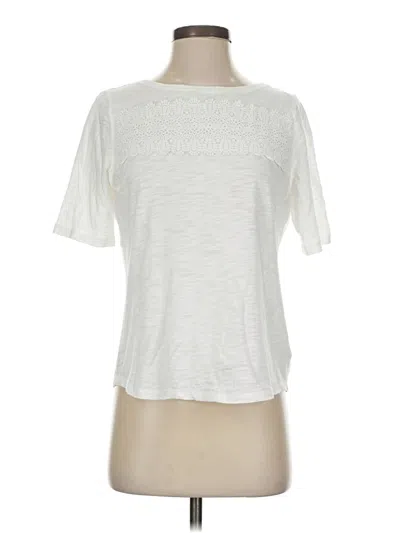 Pre-owned Talbots Short Sleeve Top White Crew Neck Tops