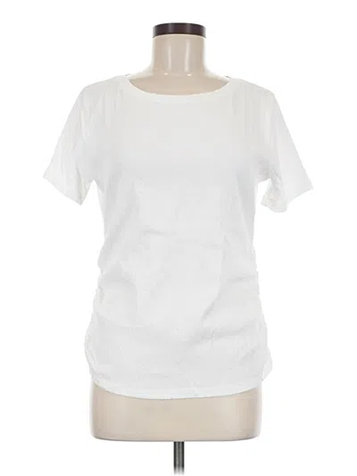 Pre-owned Talbots Short Sleeve Top White Crew Neck Tops