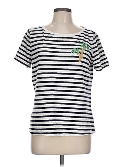 Pre-owned Talbots Short Sleeve Top White Scoop Neck Tops