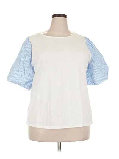 Pre-owned Talbots Short Sleeve Top White Square Neckline Tops