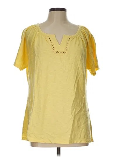 Pre-owned Talbots Short Sleeve Top Yellow Scoop Neck Tops