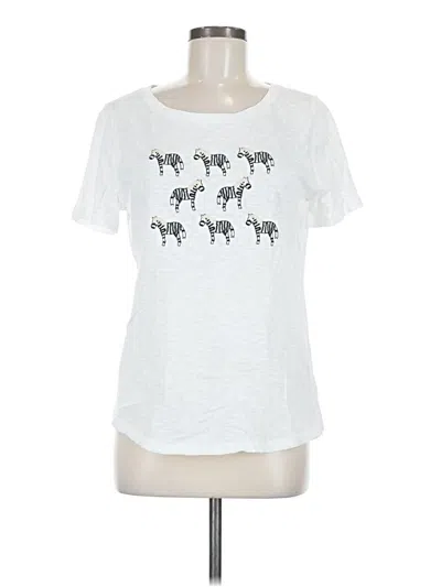 Pre-owned Talbots Short Sleeve T-shirt In White