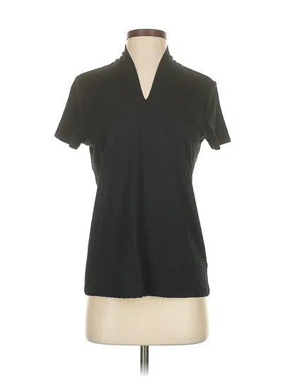 Pre-owned Talbots Short Sleeve Turtleneck In Black