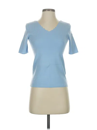 Pre-owned Talbots Short Sleeve Turtleneck In Blue