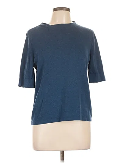 Pre-owned Talbots Short Sleeve Turtleneck In Blue