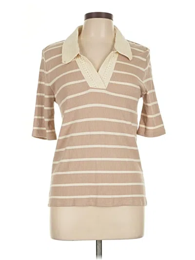 Pre-owned Talbots Short Sleeve Turtleneck In Brown