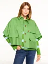 Talbots Short Trench Cape - Green Fern - Large