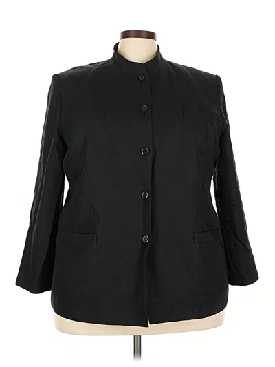 Pre-owned Talbots Silk Blazer Jacket In Black