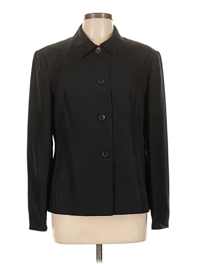 Pre-owned Talbots Silk Blazer Jacket In Black