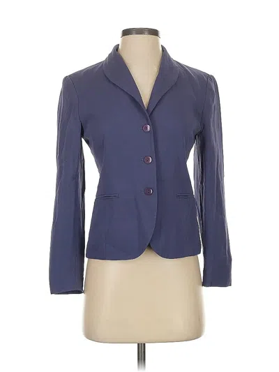 Pre-owned Talbots Silk Blazer Jacket In Blue