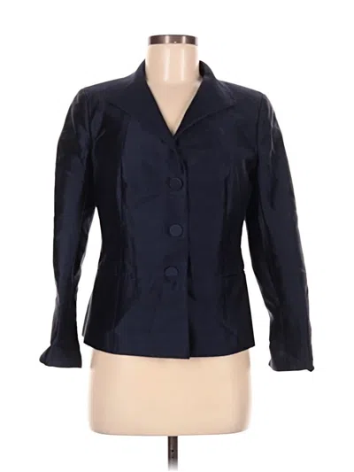 Pre-owned Talbots Silk Blazer Jacket In Blue