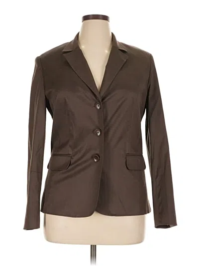 Pre-owned Talbots Silk Blazer Jacket In Brown