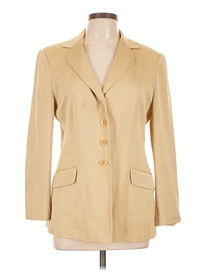 Pre-owned Talbots Silk Blazer Jacket In Brown