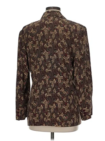 Pre-owned Talbots Silk Blazer Jacket In Brown