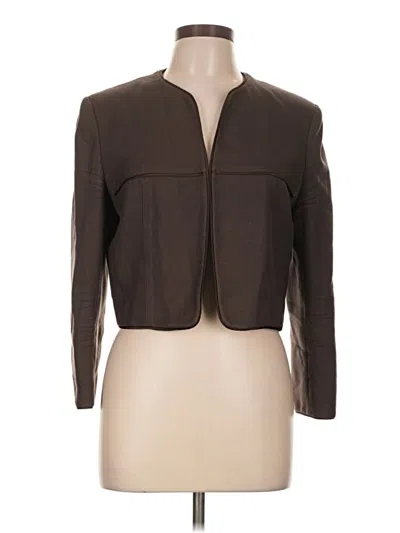 Pre-owned Talbots Silk Blazer Jacket In Brown