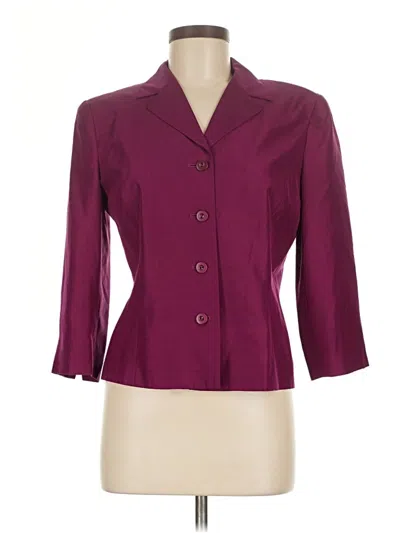 Pre-owned Talbots Silk Blazer Jacket In Burgundy