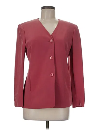 Pre-owned Talbots Silk Blazer Jacket In Burgundy