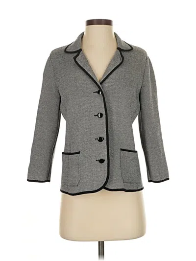 Pre-owned Talbots Silk Blazer Jacket In Gray