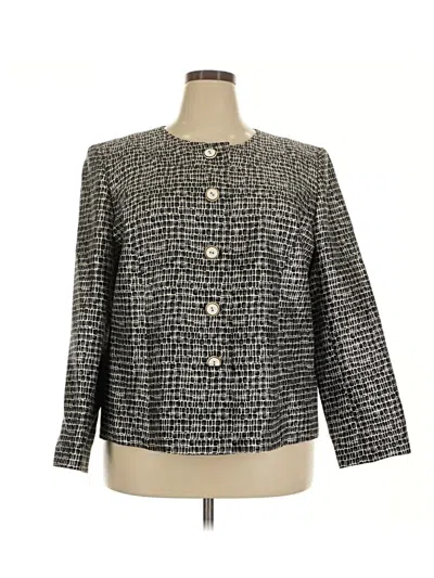 Pre-owned Talbots Silk Blazer Jacket In Gray