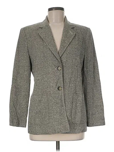 Pre-owned Talbots Silk Blazer Jacket In Gray