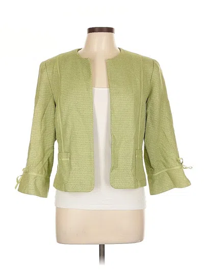 Pre-owned Talbots Silk Blazer Jacket In Green
