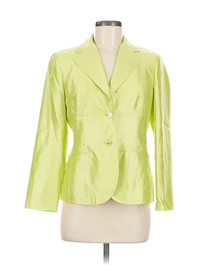 Pre-owned Talbots Silk Blazer Jacket In Green