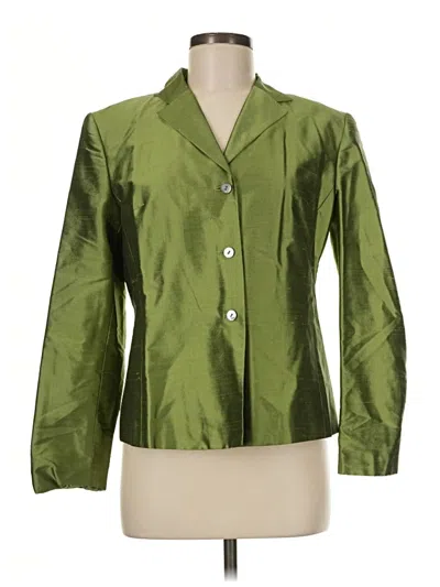 Pre-owned Talbots Silk Blazer Jacket In Green