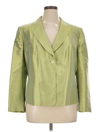 Pre-owned Talbots Silk Blazer Jacket In Green