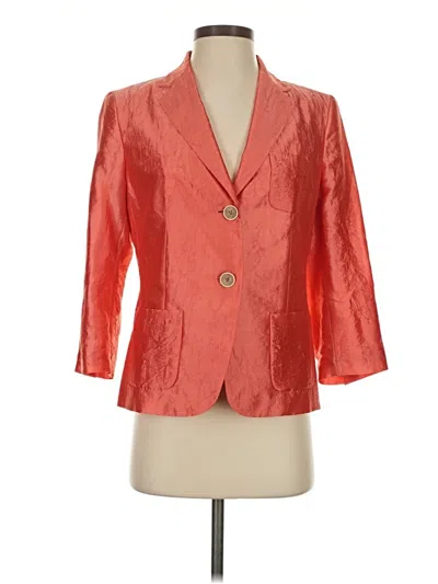 Pre-owned Talbots Silk Blazer Jacket In Orange