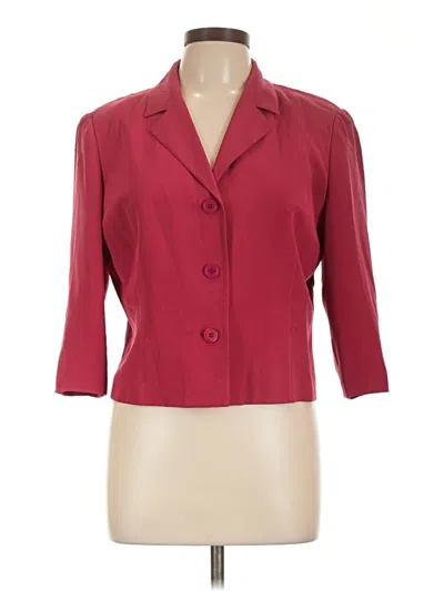 Pre-owned Talbots Silk Blazer Jacket In Red