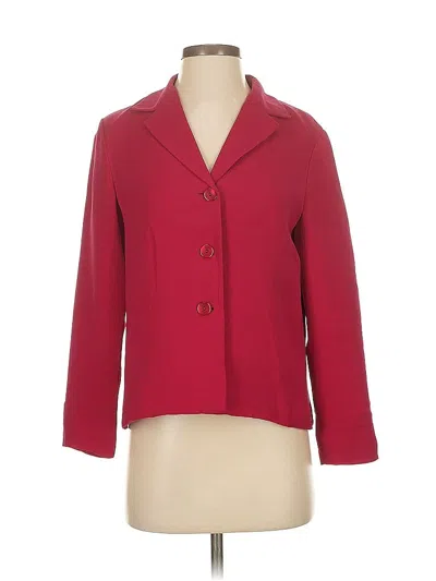 Pre-owned Talbots Silk Blazer Jacket In Red