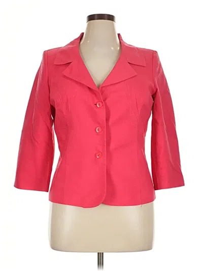 Pre-owned Talbots Silk Blazer Jacket In Red